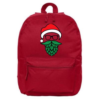 Hipster Santa Hops Beard Christmas For Beer Lovers 16 in Basic Backpack