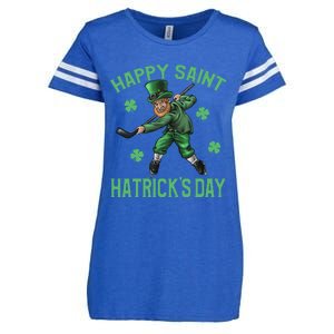 Happy Saint Hatricks Day St Patrick's Day Hockey Leprechaun Enza Ladies Jersey Football T-Shirt