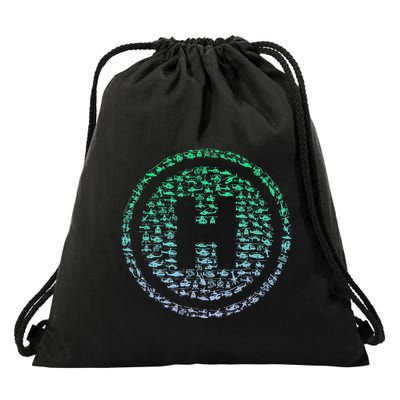 Helipad Silhouette Helicopter Pilot Helicopter Drawstring Bag