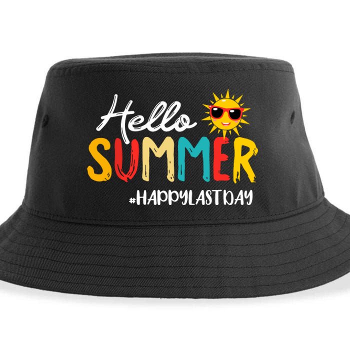 Hello Summer Happy Last Day Of School Teacher Student Sustainable Bucket Hat