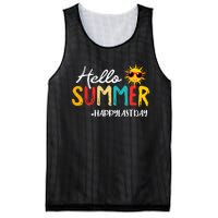 Hello Summer Happy Last Day Of School Teacher Student Mesh Reversible Basketball Jersey Tank