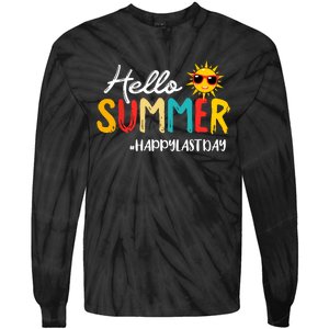 Hello Summer Happy Last Day Of School Teacher Student Tie-Dye Long Sleeve Shirt