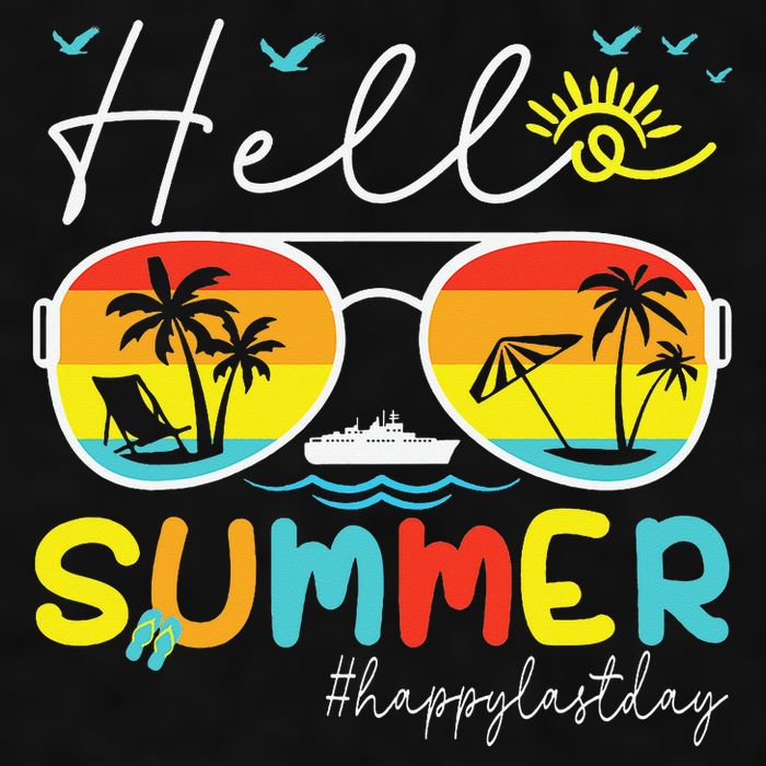 Hello Summer Happy Last Day Of School Teacher Student Ladies PosiCharge Tri-Blend Wicking Tank