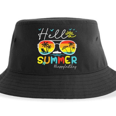 Hello Summer Happy Last Day Of School Teacher Student Sustainable Bucket Hat
