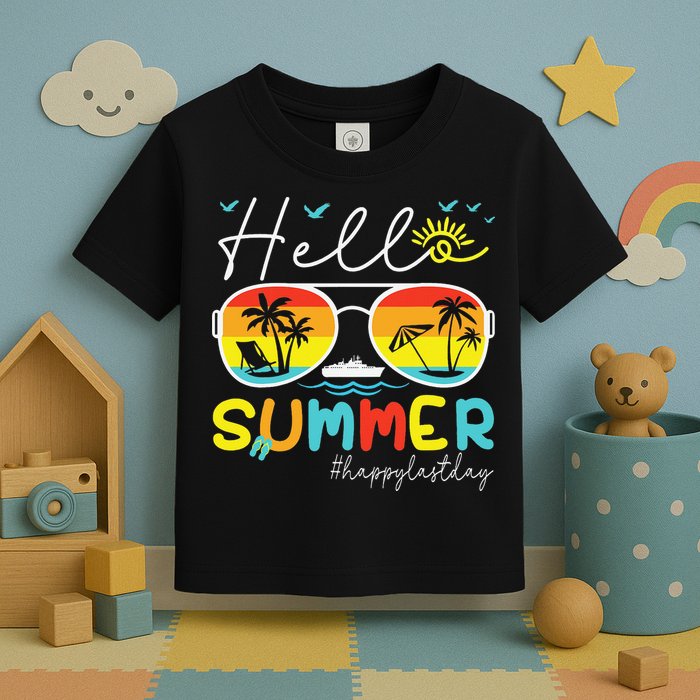 Hello Summer Happy Last Day Of School Teacher Student Toddler T-Shirt