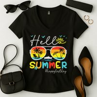 Hello Summer Happy Last Day Of School Teacher Student Women's V-Neck T-Shirt