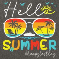 Hello Summer Happy Last Day Of School Teacher Student Cotton Canvas Backpack