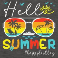 Hello Summer Happy Last Day Of School Teacher Student Vector Backpack