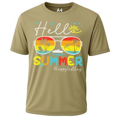 Hello Summer Happy Last Day Of School Teacher Student Cooling Performance Crew T-Shirt