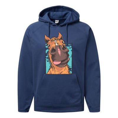 Horse Selfie Performance Fleece Hoodie