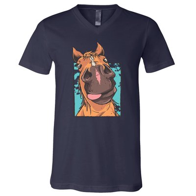 Horse Selfie V-Neck T-Shirt