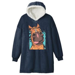 Horse Selfie Hooded Wearable Blanket