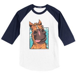 Horse Selfie Baseball Sleeve Shirt