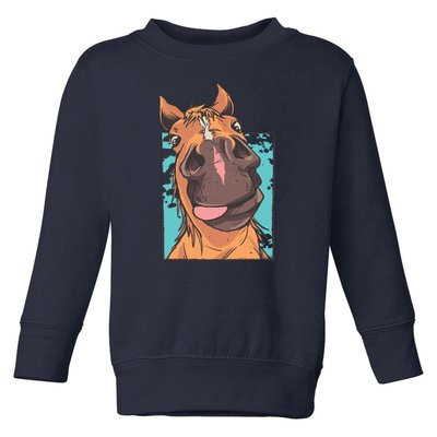 Horse Selfie Toddler Sweatshirt