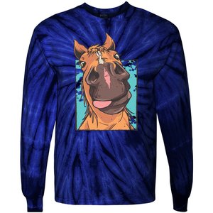 Horse Selfie Tie-Dye Long Sleeve Shirt