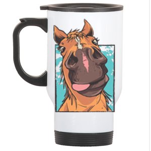 Horse Selfie Stainless Steel Travel Mug