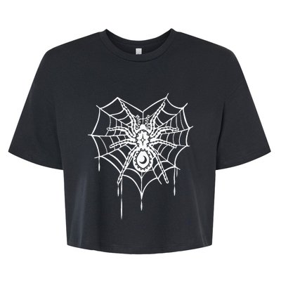 Halloween Spider Heart Web Bella+Canvas Jersey Crop Tee