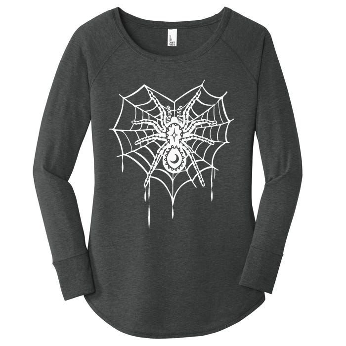 Halloween Spider Heart Web Women's Perfect Tri Tunic Long Sleeve Shirt