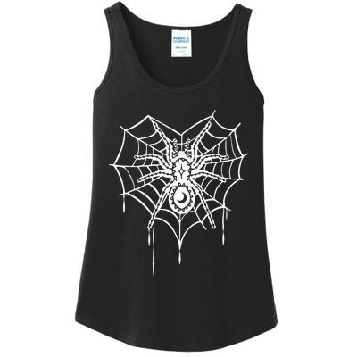 Halloween Spider Heart Web Ladies Essential Tank