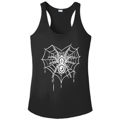 Halloween Spider Heart Web Ladies PosiCharge Competitor Racerback Tank