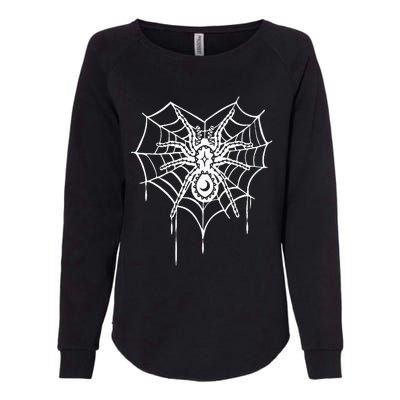 Halloween Spider Heart Web Womens California Wash Sweatshirt