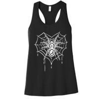 Halloween Spider Heart Web Women's Racerback Tank