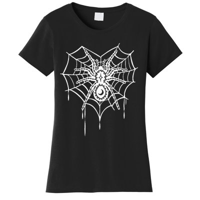 Halloween Spider Heart Web Women's T-Shirt