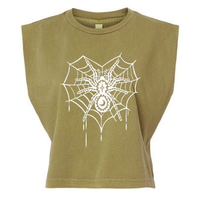 Halloween Spider Heart Web Garment-Dyed Women's Muscle Tee