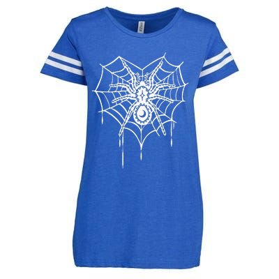 Halloween Spider Heart Web Enza Ladies Jersey Football T-Shirt