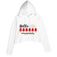 Hello Summer Happy Last Day School Teacher Student Crop Fleece Hoodie