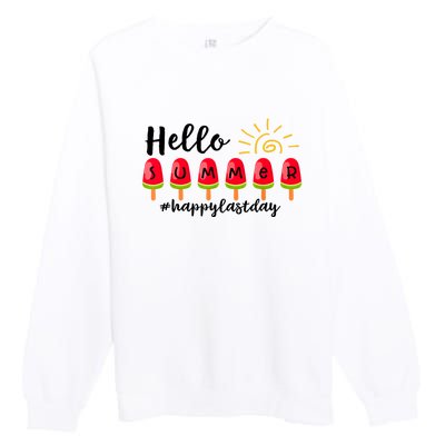 Hello Summer Happy Last Day School Teacher Student Premium Crewneck Sweatshirt