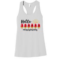 Hello Summer Happy Last Day School Teacher Student Women's Racerback Tank