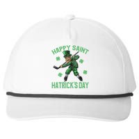 Happy Saint Hatricks Day St Patrick's Day Hockey Leprechaun Funny Snapback Five-Panel Rope Hat