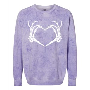 Halloween Skeleton Hands Heart Meaningful Gift Colorblast Crewneck Sweatshirt