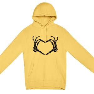 Halloween Skeleton Hands Heart Meaningful Gift Premium Pullover Hoodie