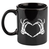 Halloween Skeleton Hands Heart Meaningful Gift 11oz C Handle Ceramic Mug