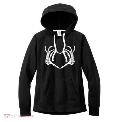 Halloween Skeleton Hands Heart Meaningful Gift Women's Fleece Hoodie