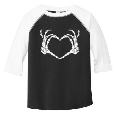 Halloween Skeleton Hands Heart Meaningful Gift Toddler Fine Jersey T-Shirt