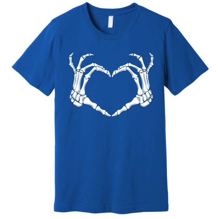 Halloween Skeleton Hands Heart Meaningful Gift Premium T-Shirt