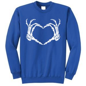 Halloween Skeleton Hands Heart Meaningful Gift Tall Sweatshirt