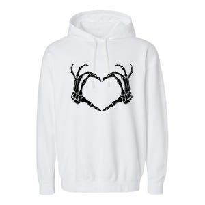 Halloween Skeleton Hands Heart Meaningful Gift Garment-Dyed Fleece Hoodie