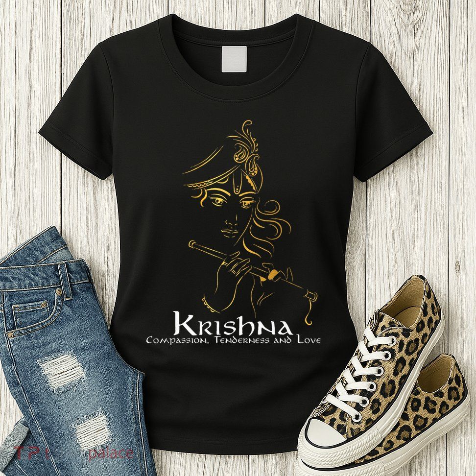 Hindu S Hinduism Diwali Festival Gods Lord Krishna Womens T-Shirt