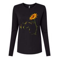 Horse Sunflower Horseback Riding Equestrian Horse Lover Womens Cotton Relaxed Long Sleeve T-Shirt