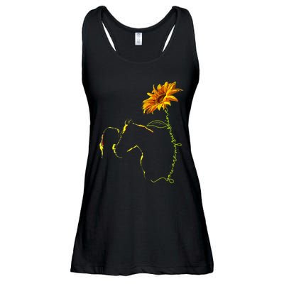 Horse Sunflower Horseback Riding Equestrian Horse Lover Ladies Essential Flowy Tank