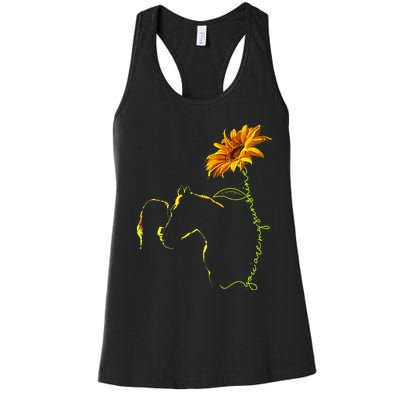 Horse Sunflower Horseback Riding Equestrian Horse Lover Women's Racerback Tank