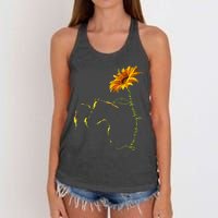 Horse Sunflower Horseback Riding Equestrian Horse Lover Women's Knotted Racerback Tank