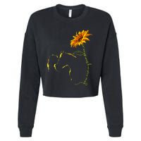 Horse Sunflower Horseback Riding Equestrian Horse Lover Cropped Pullover Crew