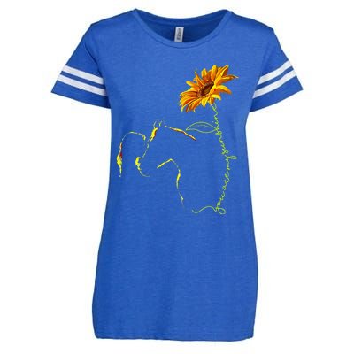 Horse Sunflower Horseback Riding Equestrian Horse Lover Enza Ladies Jersey Football T-Shirt