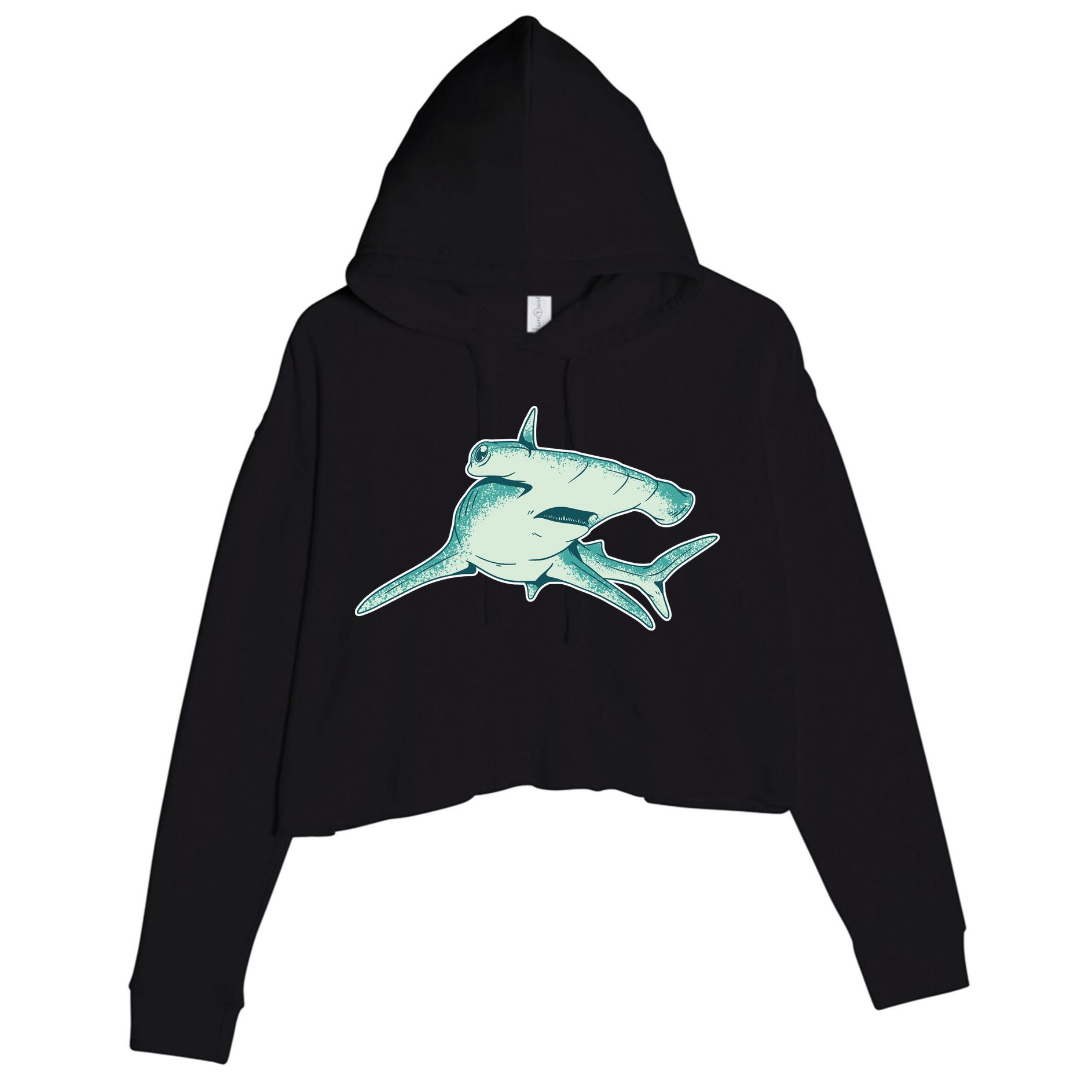 Hammerhead Shark Crop Fleece Hoodie