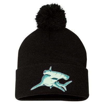 Hammerhead Shark Pom Pom 12in Knit Beanie